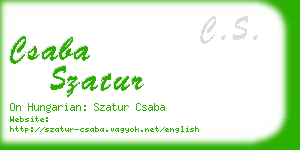 csaba szatur business card